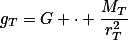 g_T=G \cdot \frac{M_T}{r_T^2}