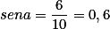 sena=\frac{6}{10}=0,6