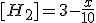 [H_2]=3-\frac{x}{10}