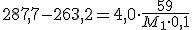 287,7-263,2=4,0 \cdot \frac{59}{M_1 \cdot 0,1}