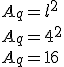 A_q=l^2\\A_q=4^2\\A_q=16