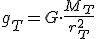 g_T=G \cdot \frac{M_T}{r_T^2}